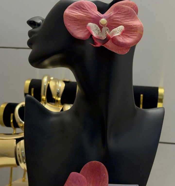 Pink flower earrings